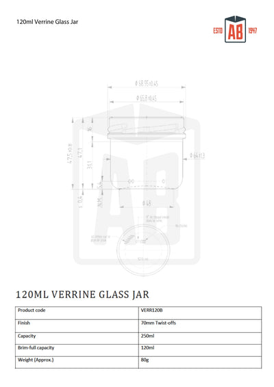 120ml Verrine Glass Jar
