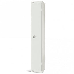 All White Steel Locker with Cam Key Lock, 450mm Depth