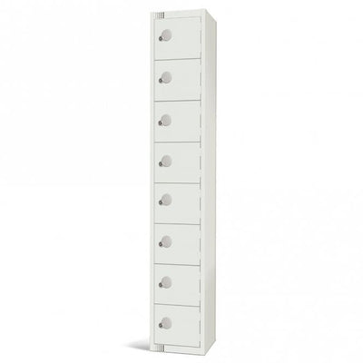 All White Steel Locker with Cam Key Lock, 450mm Depth