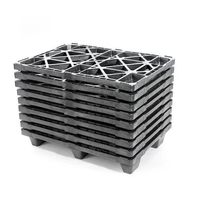 Kunststoff-Displaypalette – 800 x 600 x 130 mm – nestbar – Hochleistungs-PO-Kunststoff