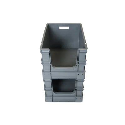 Euro-Kommissionierbox aus Kunststoff – 600 x 400 x 330 mm – 65 l – Greiföffnung