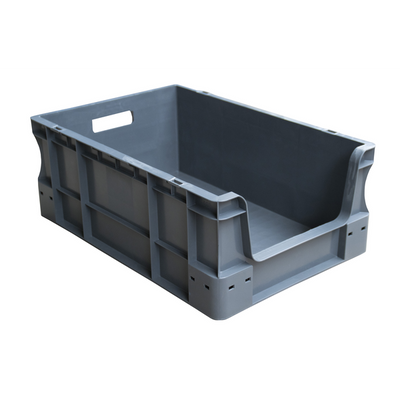Euro-Stapelbox aus Kunststoff – 600 x 400 x 230 mm – 45 l – Frontöffnung – Verstärkter Boden