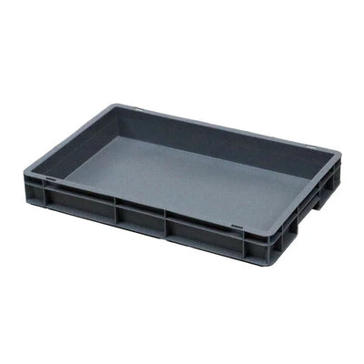 Euro-Stapeltablett aus Kunststoff – 600 x 400 x 80 mm – 15 l Fassungsvermögen – geschlossener Boden und Seiten
