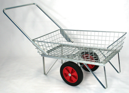 Garden Centre Trolley with Single Basket & 2 Wheels (Heavy Duty Wire Basket)