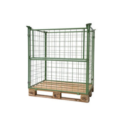 Folding Wire Cage Pallet Collar – 1200x800x1200mm – Green – Euro Pallet Converter