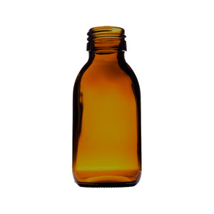 100 ml Bernsteinfarbene medizinische Rundglasflasche – UV-schutzender pharmazeutischer & kosmetischer Behälter