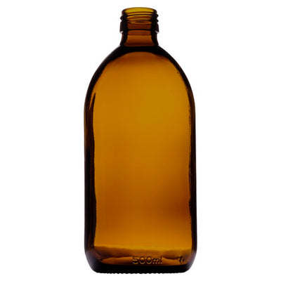 500 ml Bernsteinfarbene medizinische Rundflasche – UV-schutzglasflasche für Pharmazeutika & Kosmetika