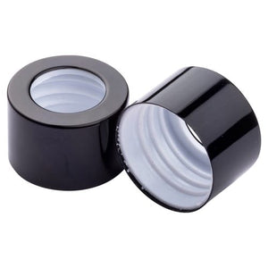 28mm Glänzend schwarzer Kragenlochdeckel – Diffusor-Flaschenverschluss