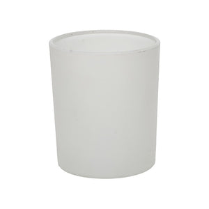20 cl Flachboden-Glas für Kerzen – Matt Weiß – 200 ml Kerzenglas