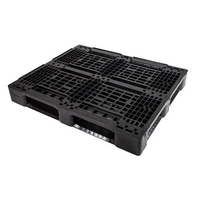 Kunststoffpalette – 1200 x 1000 x 150 mm – offenes Deck mit erhöhtem Rand, recyceltes HDPE