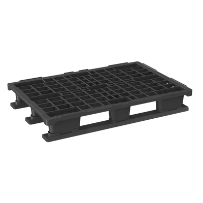Kunststoffpalette – 1200 x 800 x 187 mm – Offenes Deck mit Rand – 3 Kufen – 1100 kg Dynamische Last – 7,7 kg