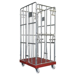 4-Sided Roll Container – 810x680x1680mm, Hot-Dip Galvanized, Clamping Fences, 500kg Capacity