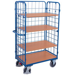 Shelved Trolley – 1190x725x1820mm – 4 Shelves – 3 Sided – 500kg Capacity
