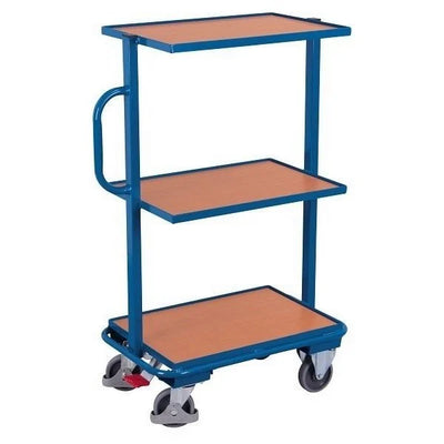 Regalwagen – 815 x 455 x 1185 mm – 3 MDF-Regale, 200 kg Tragkraft, Stahlrohrrahmen