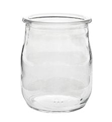 140ml clear glass yoghurt pot with induction heat seal neck finish
