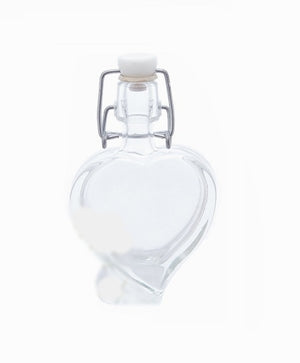 40ml heart-shaped clear glass bottle with swing stopper closure