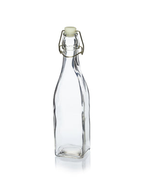 550ml quadratische Swing-Stopper Glas-Wasserflasche