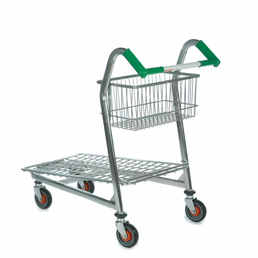 TV Flatbed Trolley with Basket